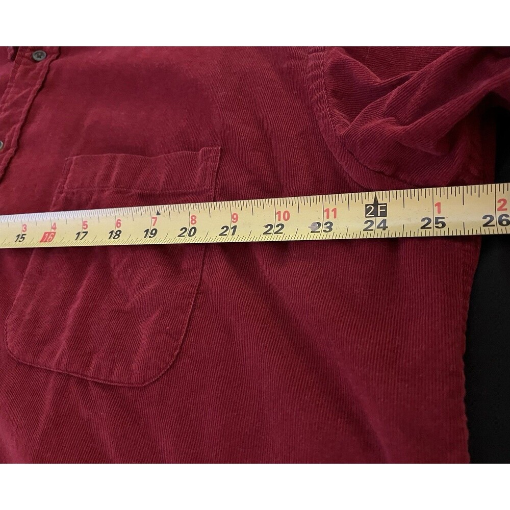 St. John's Bay Men's Red Corduroy Button Down Shirt Vintage XL 21 - Wale Texture - Picture 4 of 5